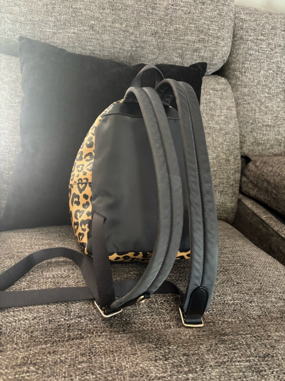 Coach Leopard Print Mini Backpack in Tan and Black - Picture 5 of 6
